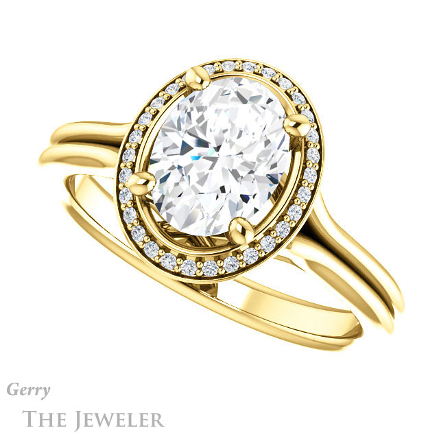 Oval Shaped Forever One Moissanite Engagement Ring #GTJ1045-oval-fo-y 5 Oval Shaped Forever One Moissanite Engagement Ring #GTJ1045-oval-fo-y