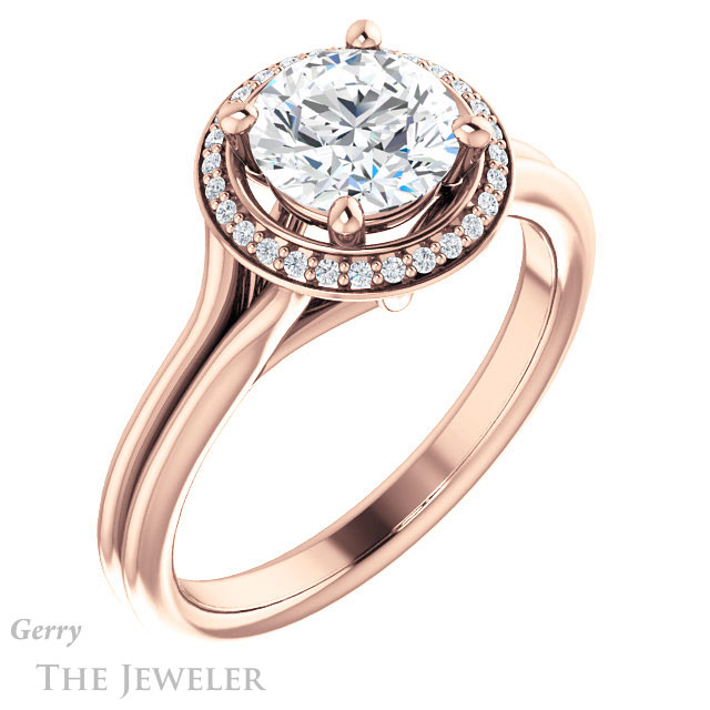 Round Cut Forever One Moissanite Engagement Ring #GTJ1045-round-fo-r 4 Round Cut Forever One Moissanite Engagement Ring #GTJ1045-round-fo-r