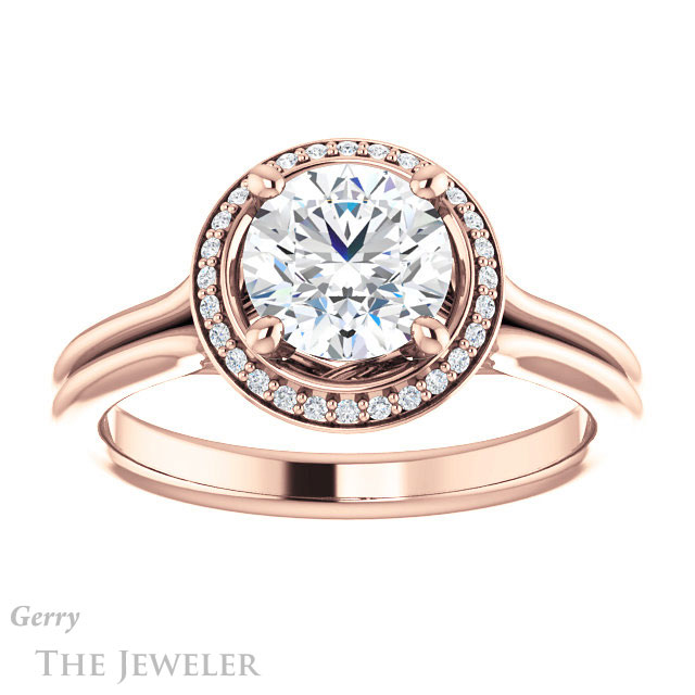 Round Cut Forever One Moissanite Engagement Ring #GTJ1045-round-fo-r 1 Round Cut Forever One Moissanite Engagement Ring #GTJ1045-round-fo-r