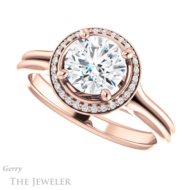 Round Cut Forever One Moissanite Engagement Ring #GTJ1045-round-fo-r 5 Round Cut Forever One Moissanite Engagement Ring #GTJ1045-round-fo-r