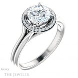 Round Cut Forever One Moissanite Engagement Ring #GTJ1045-round-fo-w 4 Round Cut Forever One Moissanite Engagement Ring #GTJ1045-round-fo-w