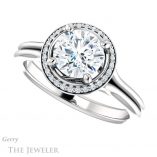 Round Cut Forever One Moissanite Engagement Ring #GTJ1045-round-fo-w 5 Round Cut Forever One Moissanite Engagement Ring #GTJ1045-round-fo-w