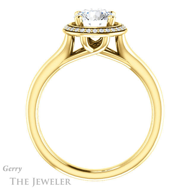 Round Cut Forever One Moissanite Engagement Ring #GTJ1045-round-fo-y 2 Round Cut Forever One Moissanite Engagement Ring #GTJ1045-round-fo-y