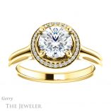 Round Cut Forever One Moissanite Engagement Ring #GTJ1045-round-fo-y 1 Round Cut Forever One Moissanite Engagement Ring #GTJ1045-round-fo-y