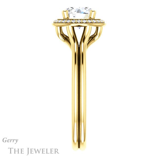 Round Cut Forever One Moissanite Engagement Ring #GTJ1045-round-fo-y 3 Round Cut Forever One Moissanite Engagement Ring #GTJ1045-round-fo-y