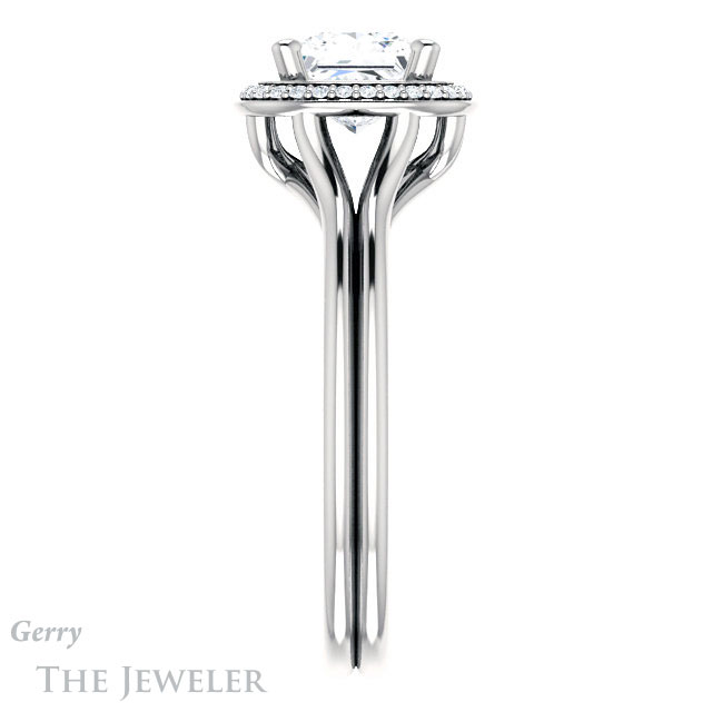 Princess Cut Forever One Moissanite Engagement Ring #GTJ1045-square-fo-w