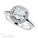 Princess Cut Forever One Moissanite Engagement Ring #GTJ1045-square-fo-w