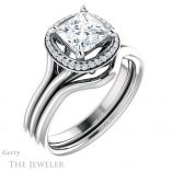 Princess Cut Forever One Moissanite Engagement Ring #GTJ1045-square-fo-w