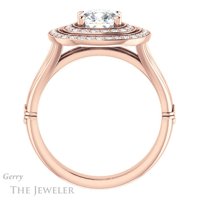 Cushion Cut Forever One Moissanite Engagement Ring #GTJ1046-cushion-fo-r | Gerry The Jeweler Cushion Cut Forever One Moissanite Engagement Ring #GTJ1046-cushion-fo-r
