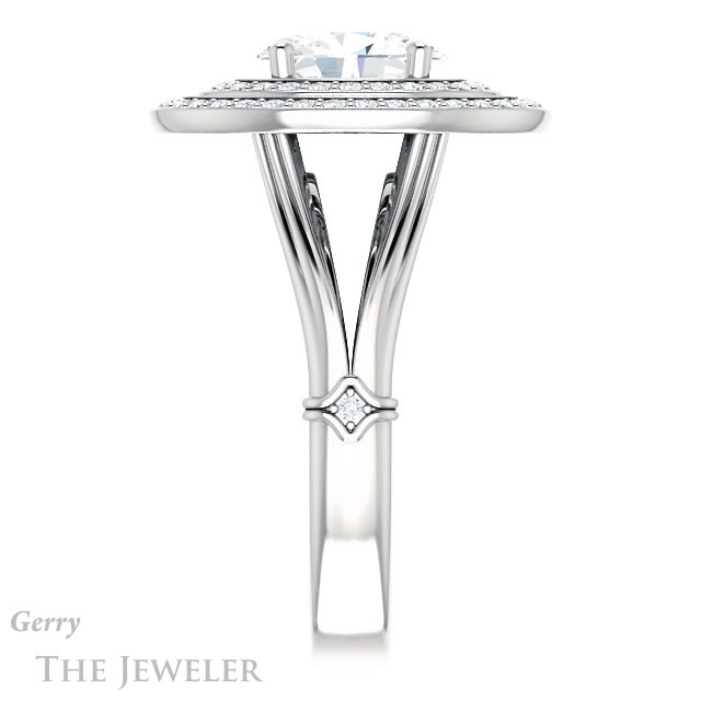 Oval Shaped Forever One Moissanite Engagement Ring #GTJ1046-oval-fo-w | Gerry The Jeweler Oval Shaped Forever One Moissanite Engagement Ring #GTJ1046-oval-fo-w