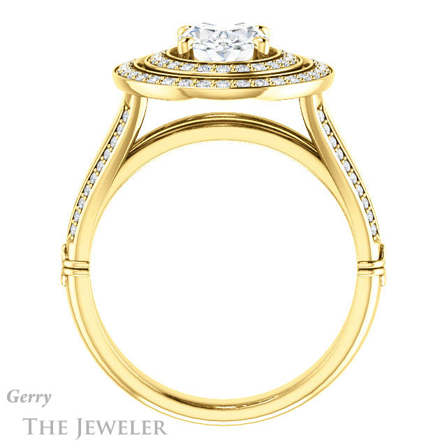 Oval Shaped Forever One Moissanite Engagement Ring #GTJ1047-oval-fo-y | Gerry The Jeweler Oval Shaped Forever One Moissanite Engagement Ring #GTJ1047-oval-fo-y