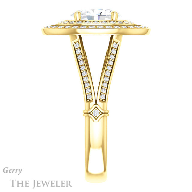 Oval Shaped Forever One Moissanite Engagement Ring #GTJ1047-oval-fo-y | Gerry The Jeweler Oval Shaped Forever One Moissanite Engagement Ring #GTJ1047-oval-fo-y