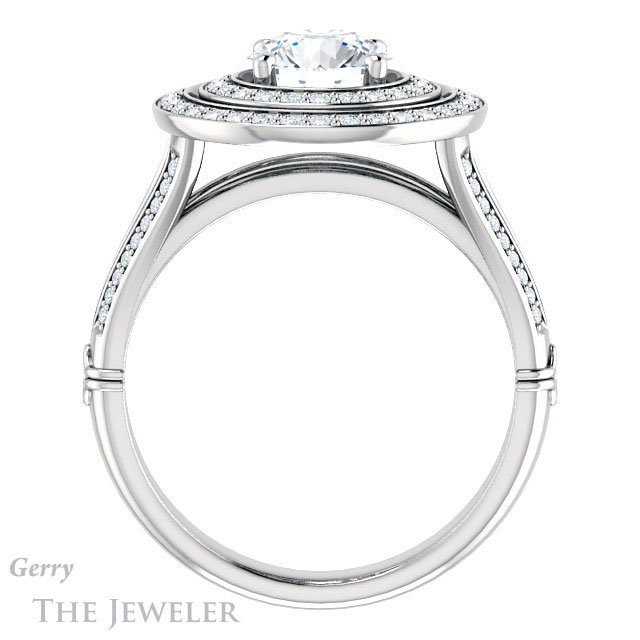 Round Cut Forever One Moissanite Engagement Ring #GTJ1047-round-fo-w | Gerry The Jeweler Round Cut Forever One Moissanite Engagement Ring #GTJ1047-round-fo-w