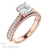 Cushion Cut Forever One Moissanite Engagement Ring #GTJ1049-cushion-fo-r 4 Cushion Cut Forever One Moissanite Engagement Ring #GTJ1049-cushion-fo-r