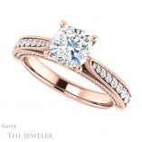 Cushion Cut Forever One Moissanite Engagement Ring #GTJ1049-cushion-fo-r 5 Cushion Cut Forever One Moissanite Engagement Ring #GTJ1049-cushion-fo-r