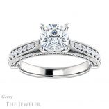 Cushion Cut Forever One Moissanite Engagement Ring #GTJ1049-cushion-fo-w