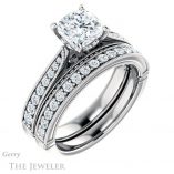 Cushion Cut Forever One Moissanite Engagement Ring #GTJ1049-cushion-fo-w