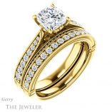 Cushion Cut Forever One Moissanite Engagement Ring #GTJ1049-cushion-fo-y