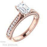 Emerald Cut Forever One Moissanite Engagement Ring #GTJ1049-emerald-fb-r 4 Emerald Cut Forever Brilliant Moissanite Engagement Ring #GTJ1049-emerald-fb-r