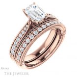 Emerald Cut Forever One Moissanite Engagement Ring #GTJ1049-emerald-fb-r 6 Emerald Cut Forever Brilliant Moissanite Engagement Ring #GTJ1049-emerald-fb-r