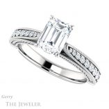 Emerald Cut Forever Brilliant Moissanite Engagement Ring #GTJ1049-emerald-fb-w