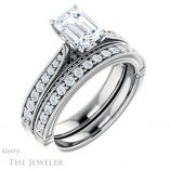 Emerald Cut Forever Brilliant Moissanite Engagement Ring #GTJ1049-emerald-fb-w