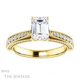Emerald Cut Forever Brilliant Moissanite Engagement Ring #GTJ1049-emerald-fb-y