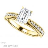 Emerald Cut Forever Brilliant Moissanite Engagement Ring #GTJ1049-emerald-fb-y