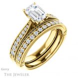 Emerald Cut Forever Brilliant Moissanite Engagement Ring #GTJ1049-emerald-fb-y