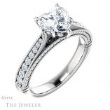 Heart Shaped Forever One Moissanite Engagement Ring #GTJ1049-heart-fb-w 4 Heart Shaped Forever Brilliant Moissanite Engagement Ring #GTJ1049-heart-fb-w