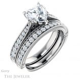 Heart Shaped Forever One Moissanite Engagement Ring #GTJ1049-heart-fb-w 6 Heart Shaped Forever Brilliant Moissanite Engagement Ring #GTJ1049-heart-fb-w