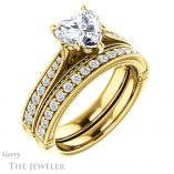 Heart Shaped Forever Brilliant Moissanite Engagement Ring #GTJ1049-heart-fb-y