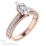 Marquise Cut Forever Brilliant Moissanite Engagement Ring #GTJ1049-marquise-fb-r