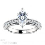 Marquise Cut Forever Brilliant Moissanite Engagement Ring #GTJ1049-marquise-fb-w