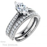 Marquise Cut Forever Brilliant Moissanite Engagement Ring #GTJ1049-marquise-fb-w