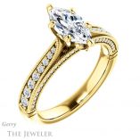 Marquise Cut Forever Brilliant Moissanite Engagement Ring #GTJ1049-marquise-fb-y