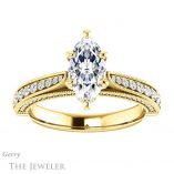 Marquise Cut Forever Brilliant Moissanite Engagement Ring #GTJ1049-marquise-fb-y