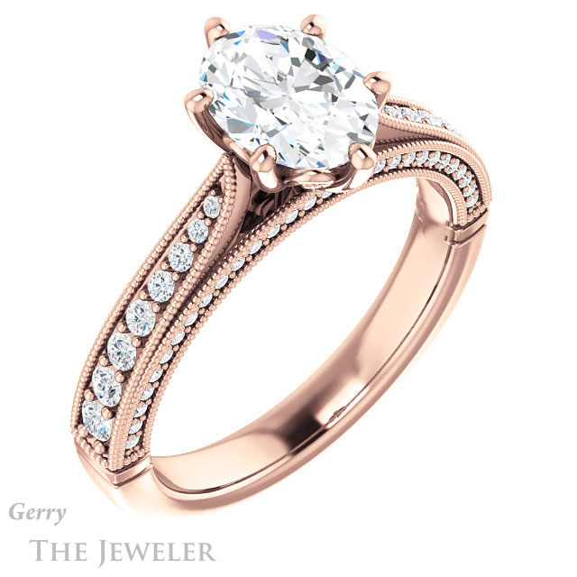 Oval Shaped Forever One Moissanite Engagement Ring #GTJ1049-oval-fo-r 4 Oval Shaped Forever One Moissanite Engagement Ring #GTJ1049-oval-fo-r