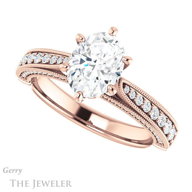 Oval Shaped Forever One Moissanite Engagement Ring #GTJ1049-oval-fo-r 5 Oval Shaped Forever One Moissanite Engagement Ring #GTJ1049-oval-fo-r