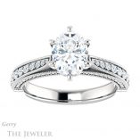 Oval Shaped Forever One Moissanite Engagement Ring #GTJ1049-oval-fo-w