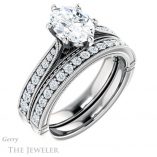 Oval Shaped Forever One Moissanite Engagement Ring #GTJ1049-oval-fo-w