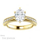 Oval Shaped Forever One Moissanite Engagement Ring #GTJ1049-oval-fo-y
