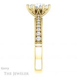 Oval Shaped Forever One Moissanite Engagement Ring #GTJ1049-oval-fo-y