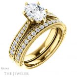 Oval Shaped Forever One Moissanite Engagement Ring #GTJ1049-oval-fo-y