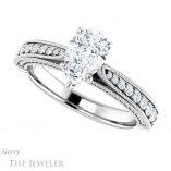 Pear Shaped Forever Brilliant Moissanite Engagement Ring #GTJ1049-pear-fb-w