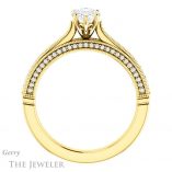 Pear Shaped Forever One Moissanite Engagement Ring #GTJ1049-pear-fb-y 2 Pear Shaped Forever Brilliant Moissanite Engagement Ring #GTJ1049-pear-fb-y