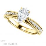 Pear Shaped Forever One Moissanite Engagement Ring #GTJ1049-pear-fb-y 5 Pear Shaped Forever Brilliant Moissanite Engagement Ring #GTJ1049-pear-fb-y