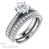 Round Cut Forever One Moissanite Engagement Ring #GTJ1049-round-fo-w 6 Round Cut Forever One Moissanite Engagement Ring #GTJ1049-round-fo-w