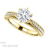 Round Cut Forever One Moissanite Engagement Ring #GTJ1049-round-fo-y 5 Round Cut Forever One Moissanite Engagement Ring #GTJ1049-round-fo-y