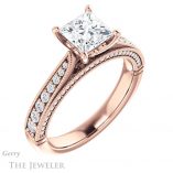 Princess Cut Forever One Moissanite Engagement Ring #GTJ1049-square-fo-r 4 Princess Cut Forever One Moissanite Engagement Ring #GTJ1049-square-fo-r